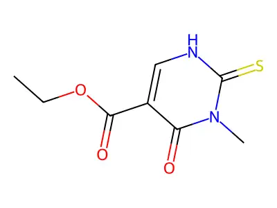 ethyl 3-methyl-4-oxo-2-sulfanylidene-1H-pyrimidine-5-carboxylate structure