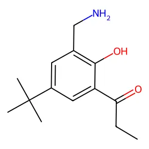 2-Aminomethyl-4-tert-butyl-6-propionylphenol structure