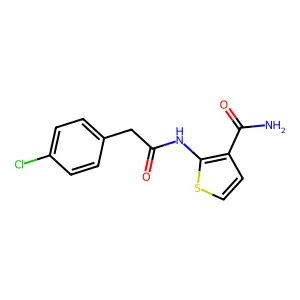 2-(2-(4-Chlorophenyl)acetamido)thiophene-3-carboxamide structure