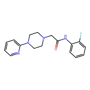 N-(2-fluorophenyl)-2-(4-pyridin-2-ylpiperazin-1-yl)acetamide structure