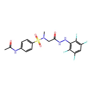 N-[4-[methyl-[2-oxo-2-[2-(2,3,5,6-tetrafluorophenyl)hydrazinyl]ethyl]sulfamoyl]phenyl]acetamide structure