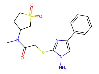 2-[(1-Amino-4-phenyl-1H-imidazol-2-yl)thio]-N-methyl-N-(tetrahydro-1,1-dioxido-3-thienyl)acetamide structure