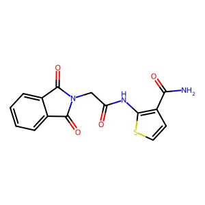 2-(2-(1,3-Dioxoisoindolin-2-yl)acetamido)thiophene-3-carboxamide structure
