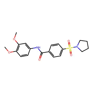 N-(3,4-dimethoxyphenyl)-4-(pyrrolidin-1-ylsulfonyl)benzamide structure