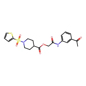 [2-(3-Acetylanilino)-2-oxoethyl] 1-thiophen-2-ylsulfonylpiperidine-4-carboxylate structure