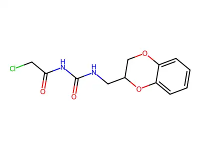 2-chloro-N-{[(2,3-dihydro-1,4-benzodioxin-2-ylmethyl)amino]carbonyl}acetamide structure
