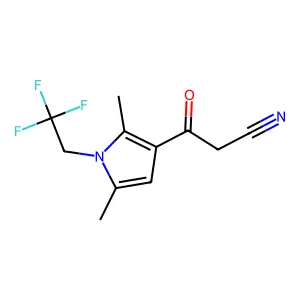 3-(2,5-dimethyl-1-(2,2,2-trifluoroethyl)-1H-pyrrol-3-yl)-3-oxopropanenitrile structure