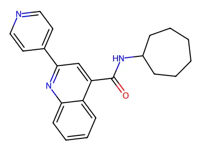 N-cycloheptyl-2-(pyridin-4-yl)quinoline-4-carboxamide structure