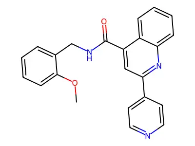 N-(2-methoxybenzyl)-2-(4-pyridyl)-4-quinolinecarboxamide structure