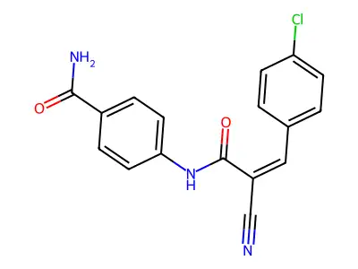 4-[3-(4-Chlorophenyl)-2-cyanoprop-2-enamido]benzamide structure