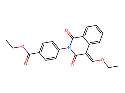 ethyl 4-[4-(ethoxymethylidene)-1,3-dioxo-1,2,3,4-tetrahydroisoquinolin-2-yl]benzoate structure