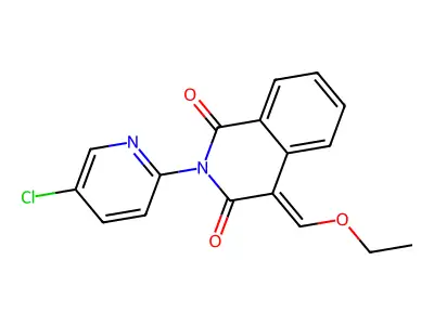 2-(5-chloropyridin-2-yl)-4-(ethoxymethylidene)-1,2,3,4-tetrahydroisoquinoline-1,3-dione structure