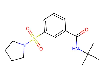 N-tert-butyl-3-pyrrolidin-1-ylsulfonylbenzamide structure
