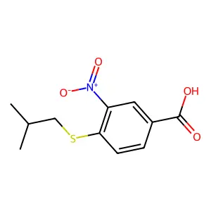 4-[(2-Methylpropyl)sulfanyl]-3-nitrobenzoic acid structure