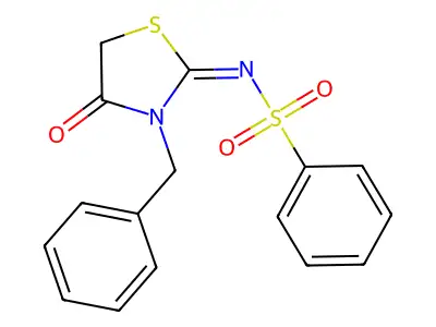 N-[(2E)-3-Benzyl-4-oxo-1,3-thiazolidin-2-ylidene]benzenesulfonamide structure