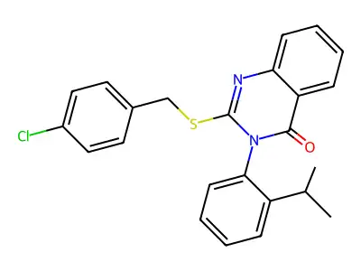 2-[[(4-Chlorophenyl)methyl]thio]-3-[2-(1-methylethyl)phenyl]-4(3H)-quinazolinone structure