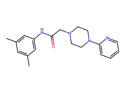 N-(3,5-dimethylphenyl)-2-(4-pyridin-2-ylpiperazin-1-yl)acetamide structure