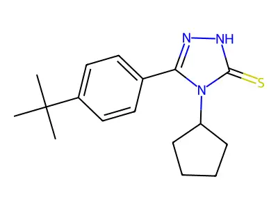 5-(4-tert-butylphenyl)-4-cyclopentyl-4H-1,2,4-triazole-3-thiol structure