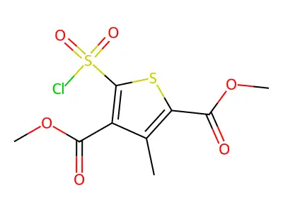 2,4-Dimethyl 5-(chlorosulfonyl)-3-methylthiophene-2,4-dicarboxylate structure