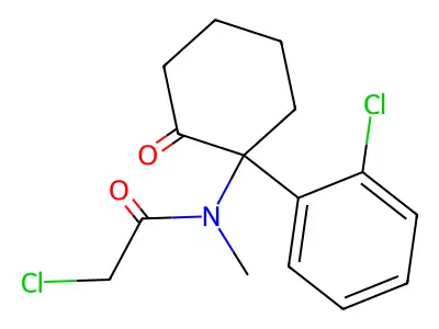 2-chloro-N-[1-(2-chlorophenyl)-2-oxocyclohexyl]-N-methylacetamide structure
