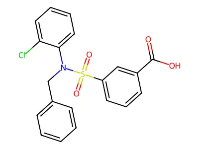 3-[Benzyl(2-chlorophenyl)sulfamoyl]benzoic acid structure