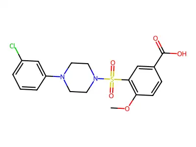 3-{[4-(3-Chlorophenyl)piperazin-1-yl]sulfonyl}-4-methoxybenzoic acid structure