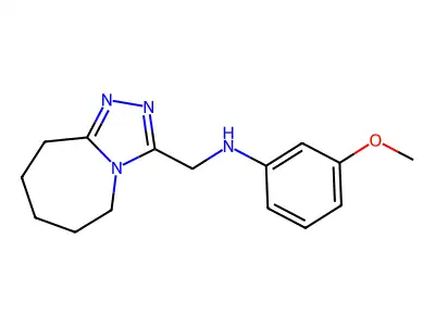 3-methoxy-N-({5H,6H,7H,8H,9H-[1,2,4]triazolo[4,3-a]azepin-3-yl}methyl)aniline structure