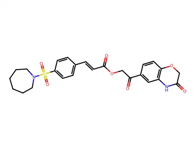 2-(3,4-Dihydro-3-oxo-2H-1,4-benzoxazin-6-yl)-2-oxoethyl 3-[4-[(hexahydro-1H-azepin-1-yl)sulfonyl]phenyl]-2-propenoate structure