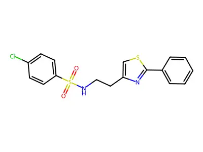 4-chloro-N-(2-(2-phenylthiazol-4-yl)ethyl)benzenesulfonamide structure