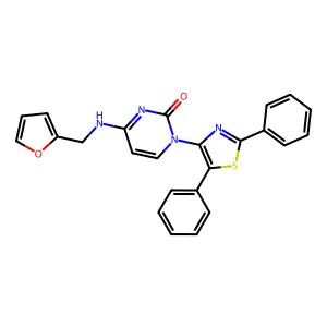 1-(2,5-diphenylthiazol-4-yl)-4-((furan-2-ylmethyl)amino)pyrimidin-2(1H)-one structure