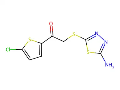 2-[(5-Amino-1,3,4-thiadiazol-2-yl)sulfanyl]-1-(5-chlorothiophen-2-yl)ethanone structure