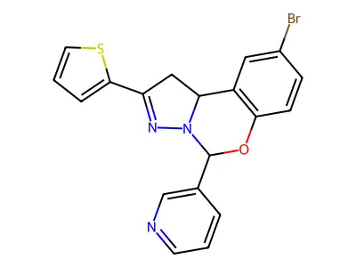 12-bromo-7-(pyridin-3-yl)-4-(thiophen-2-yl)-8-oxa-5,6-diazatricyclo[7.4.0.0^{2,6}]trideca-1(9),4,10,12-tetraene structure