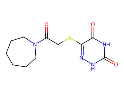 6-[2-(azepan-1-yl)-2-oxoethyl]sulfanyl-2H-1,2,4-triazine-3,5-dione structure