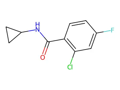 2-chloro-N-cyclopropyl-4-fluorobenzamide structure