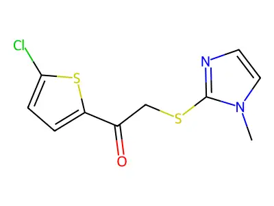 1-(5-Chlorothiophen-2-yl)-2-((1-methyl-1h-imidazol-2-yl)thio)ethan-1-one structure