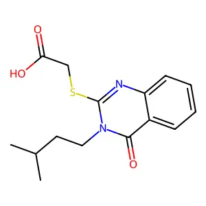 2-{[3-(3-Methylbutyl)-4-oxo-3,4-dihydroquinazolin-2-yl]sulfanyl}acetic acid structure