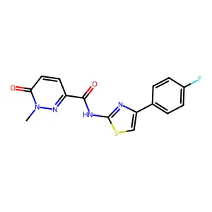 N-[4-(4-fluorophenyl)-1,3-thiazol-2-yl]-1-methyl-6-oxopyridazine-3-carboxamide structure
