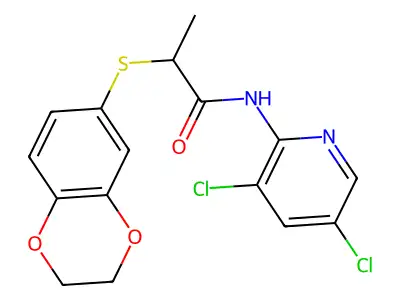 N-(3,5-dichloropyridin-2-yl)-2-(2,3-dihydro-1,4-benzodioxin-6-ylsulfanyl)propanamide structure