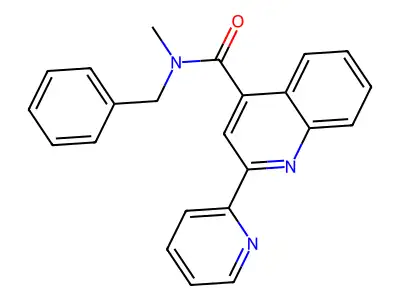N-benzyl-N-methyl-2-(pyridin-2-yl)quinoline-4-carboxamide structure