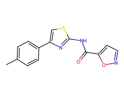 N-[4-(4-methylphenyl)-1,3-thiazol-2-yl]-1,2-oxazole-5-carboxamide structure