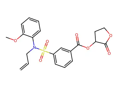 Tetrahydro-2-oxo-3-furanyl 3-[[(2-methoxyphenyl)-2-propen-1-ylamino]sulfonyl]benzoate structure