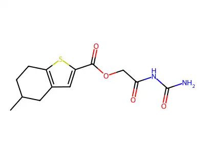 [2-(carbamoylamino)-2-oxoethyl] 5-methyl-4,5,6,7-tetrahydro-1-benzothiophene-2-carboxylate structure