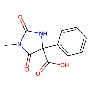 1-Methyl-2,5-dioxo-4-phenylimidazolidine-4-carboxylic acid structure