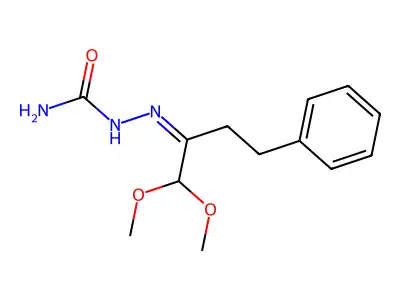 [(1,1-Dimethoxy-4-phenylbutan-2-ylidene)amino]urea structure