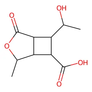 6-(1-Hydroxyethyl)-2-methyl-4-oxo-3-oxabicyclo[3.2.0]heptane-7-carboxylic acid structure