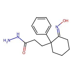 3-[(2E)-2-hydroxyimino-1-phenyl-cyclohexyl]propanehydrazide structure