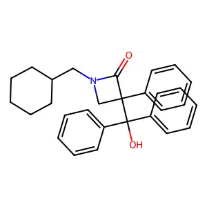 1-(Cyclohexylmethyl)-3-[hydroxy(diphenyl)methyl]-3-phenylazetidin-2-one structure