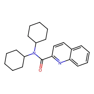 N,N-dicyclohexylquinoline-2-carboxamide structure