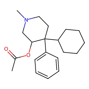 (4-Cyclohexyl-1-methyl-4-phenylpiperidin-3-yl) acetate structure