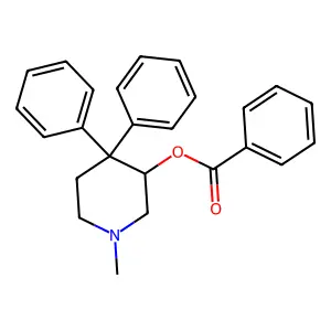 1-Methyl-4,4-diphenylpiperidin-3-yl benzoate structure